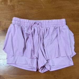 Light Purple Butterfly Shorts - Built In Shorts